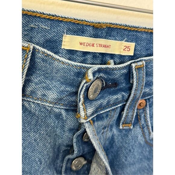 Levi’s Wedgie Straight Medium Wash Jeans 25 - Picture 3 of 4